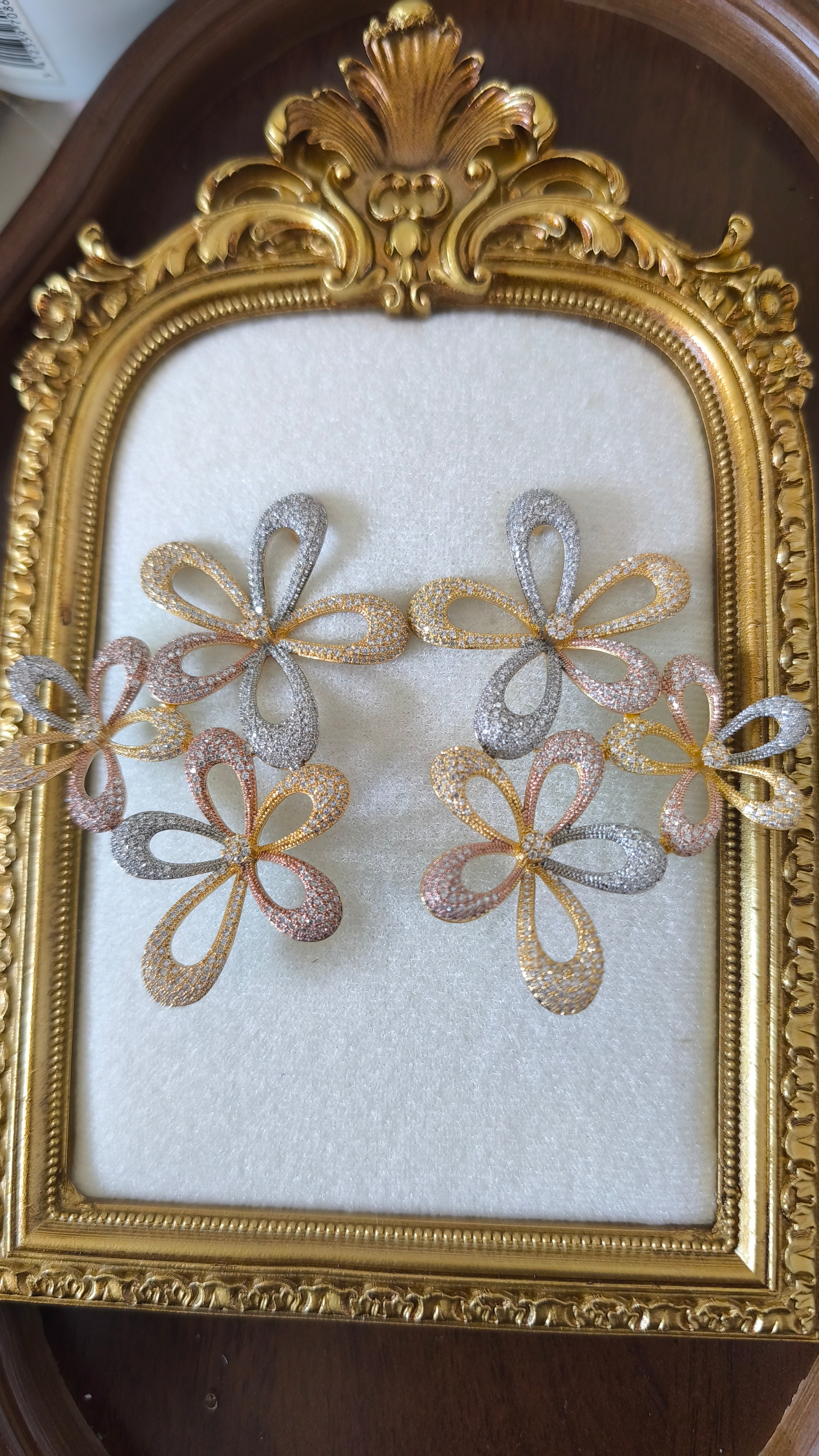 Boucles d’oreilles Fleur Impériale (Tricolore)